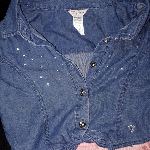 GIRLS GUESS JEAN DRESS - Picture 2 of 4